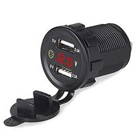 Розетка USB 2 в 1 с вольтметром + Bluetooth, круглая