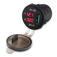 Розетка USB с вольтметром, круглая